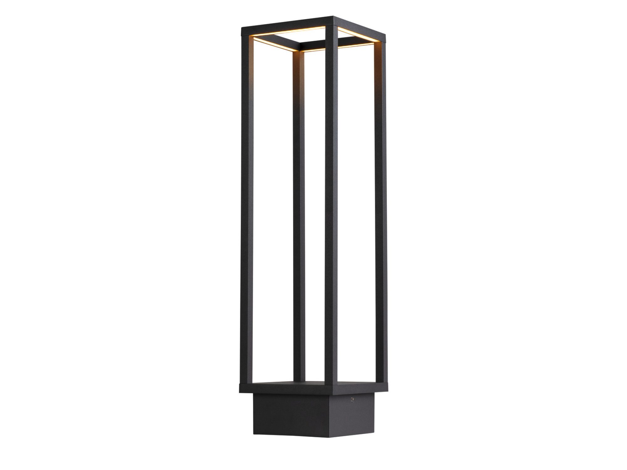 Antracytowa lampa ogrodowa Quadrulo LED z kwadratową otwartą ramą