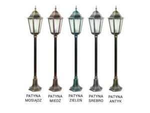 Miniaturka 2 - Lampa ogrodowa RETRO CLASSIC II K 5002/2 H – porównanie pięciu wykończeń patyn