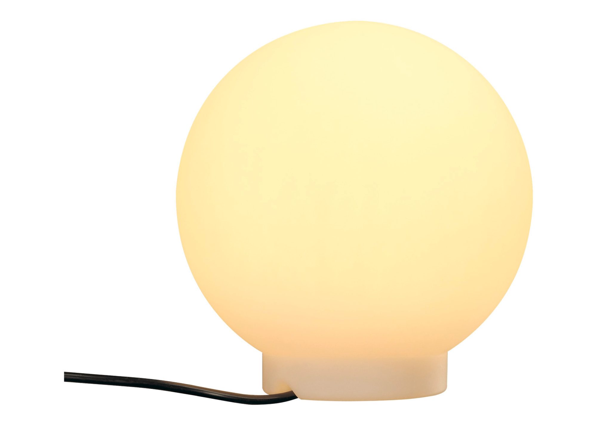 Biała kulista lampa ogrodowa Rotoball Floor, wariant mały