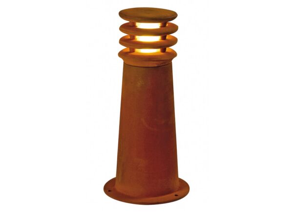Lampa ogrodowa Rusty 40 cm rdzawa z podświetloną głowicą