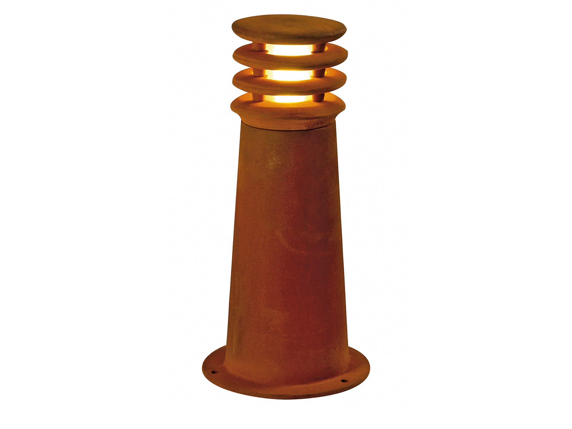 Lampa ogrodowa Rusty 40 cm rdzawa z podświetloną głowicą