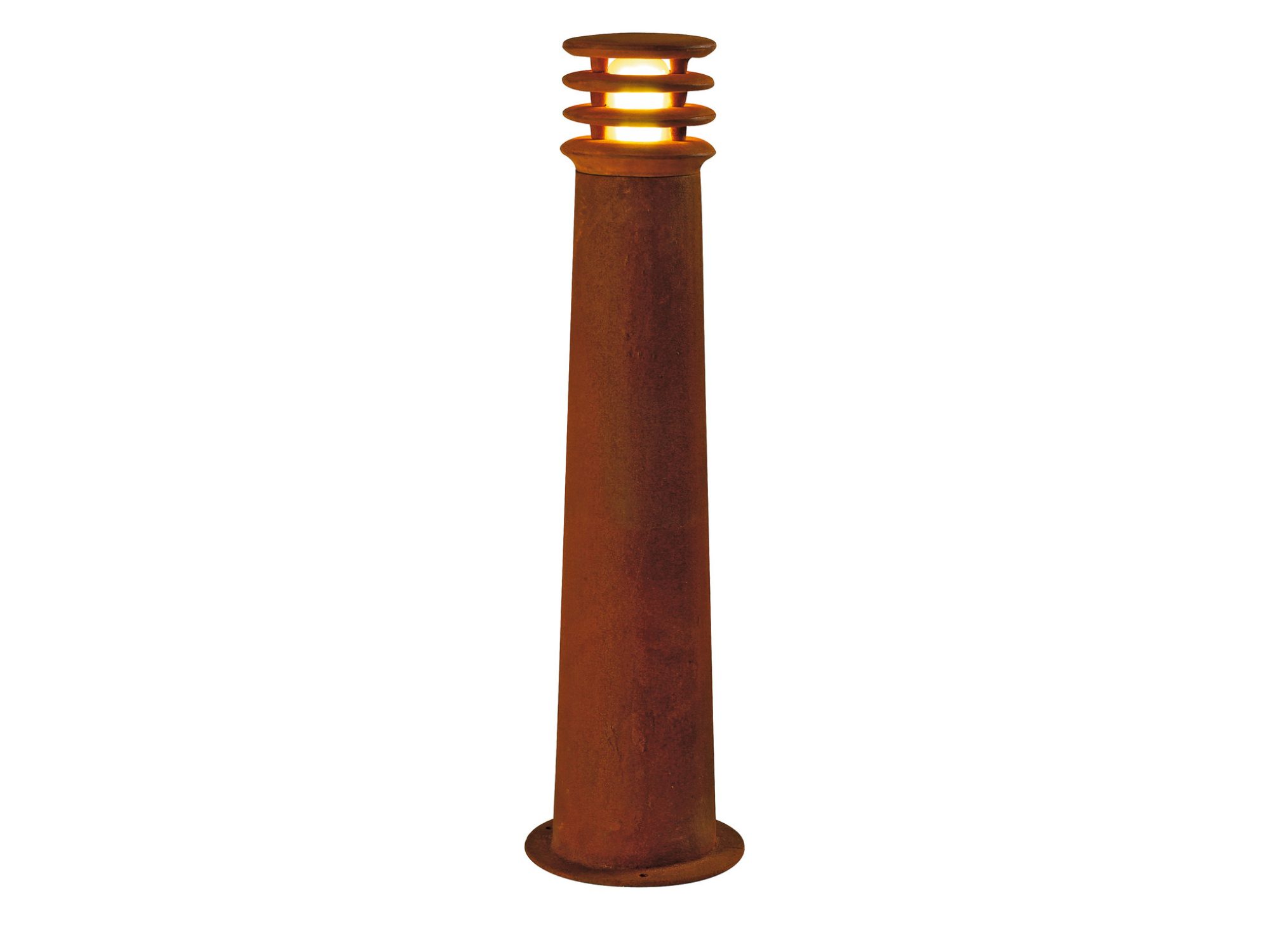 Lampa ogrodowa Rusty 70 cm rdzawa na białym tle