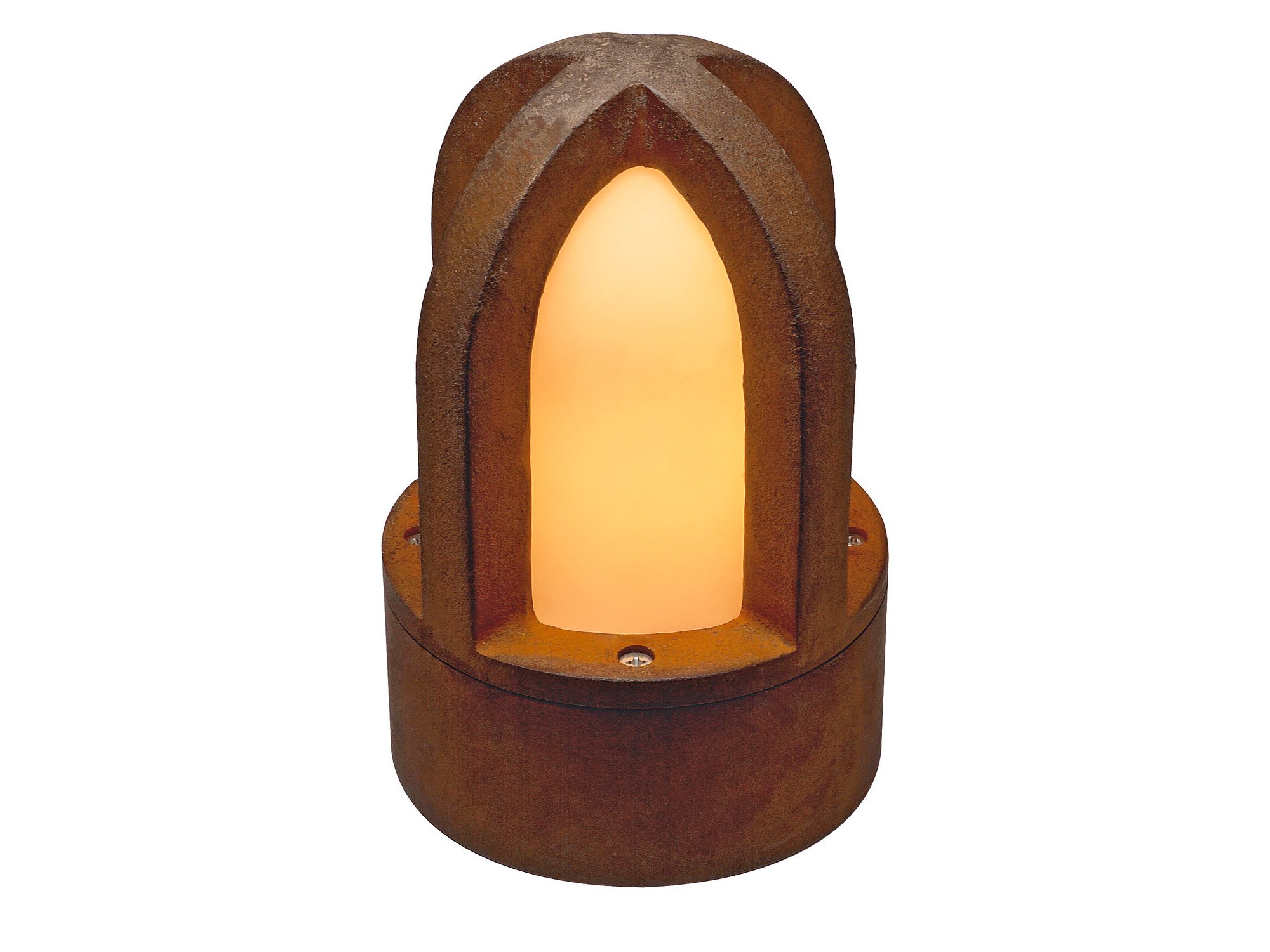 Lampa Rusty Cone 24 cm, rdzawa, widok frontalny na białym tle