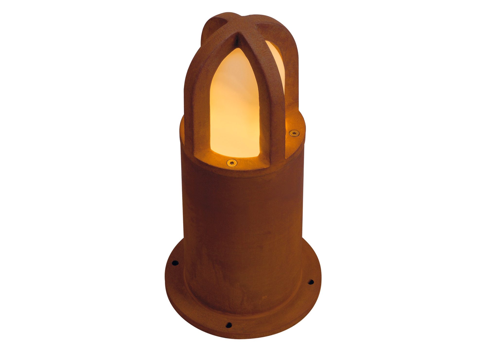 Lampa stojąca Rusty Cone 40 cm rdzawa, drugi widok na białym tle