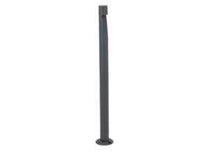 Miniaturka 4 - Grafitowa lampa ogrodowa Sena L o cylindrycznej formie i przezroczystym kloszu na białym tle
