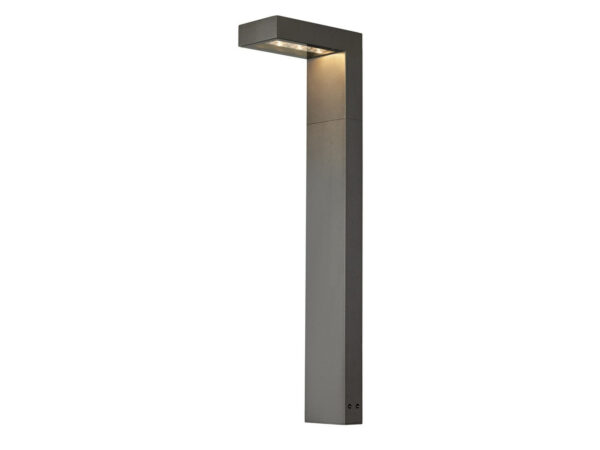 Antracytowa lampa ogrodowa słupkowa Quadrasyl Pro 70 na białym tle