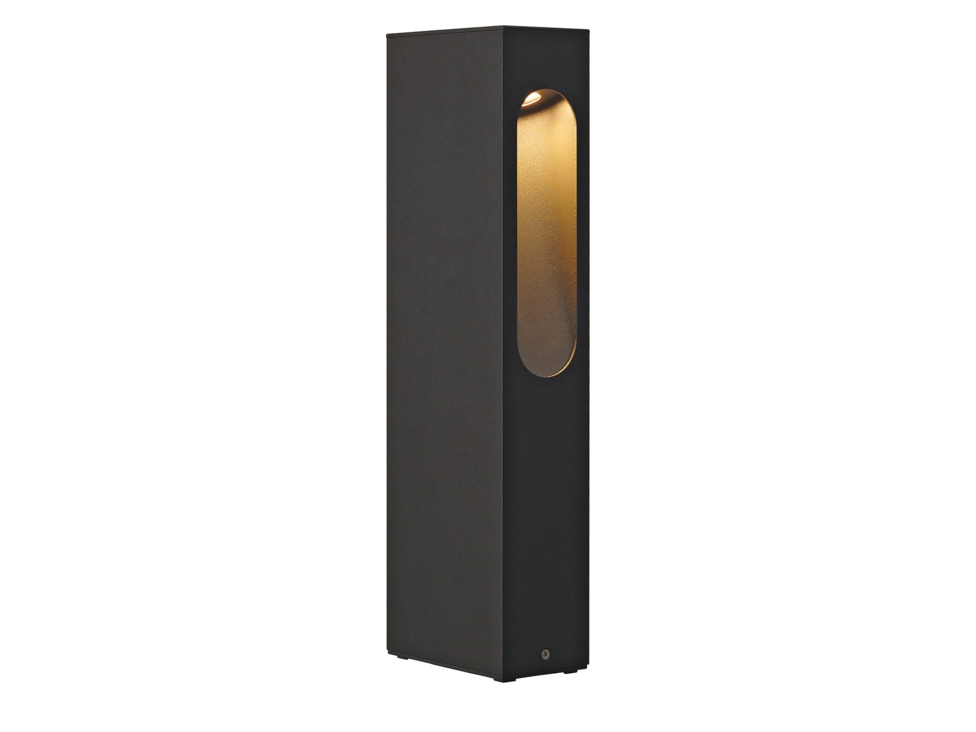 Antracytowa lampa ogrodowa Slotbox o wysokości 40 cm