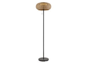 Miniaturka 1 - Lampa ogrodowa stojąca Adegan solarna LED z brązowym kloszem z technorattanu