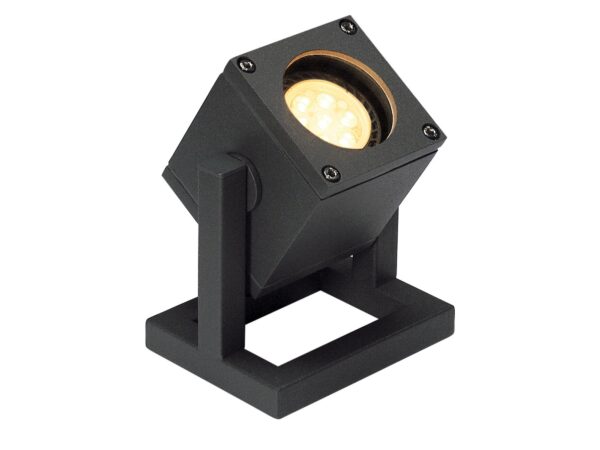 Lampa ogrodowa stojąca Cubix 1 w kolorze antracytowym na białym tle