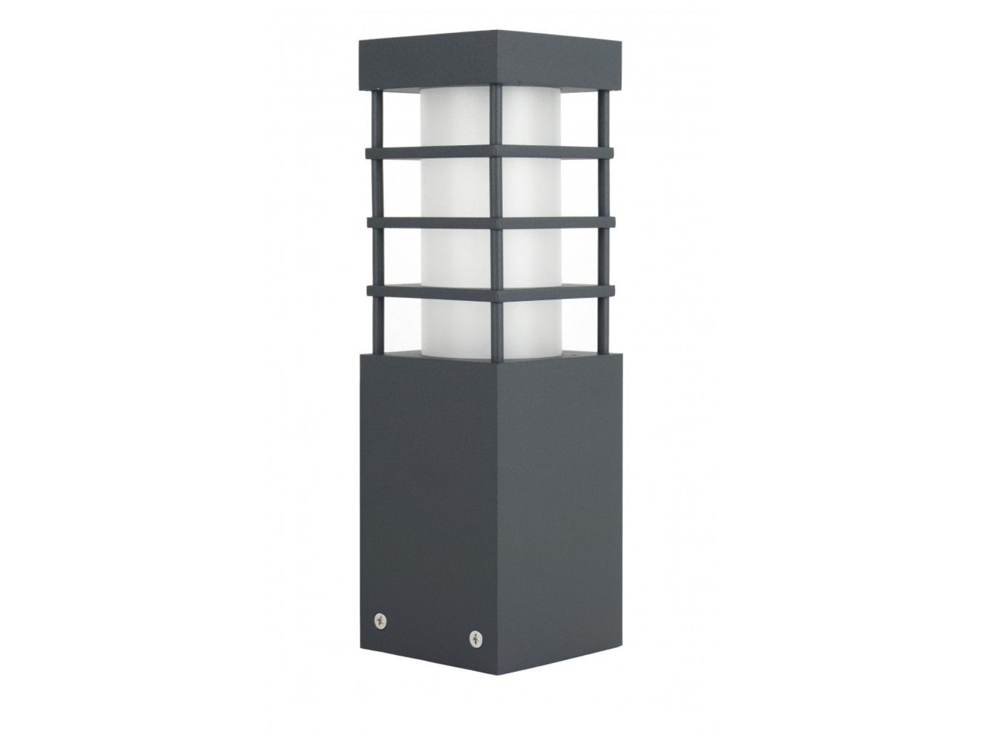 Lampa ogrodowa stojąca RADO II 3 – antracytowa oprawa na białym tle