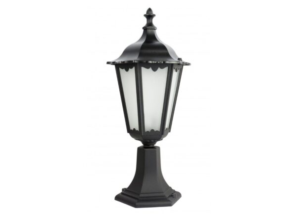 Lampa ogrodowa stojąca RETRO CLASSIC K 4011/1 – czarna latarnia z przodu