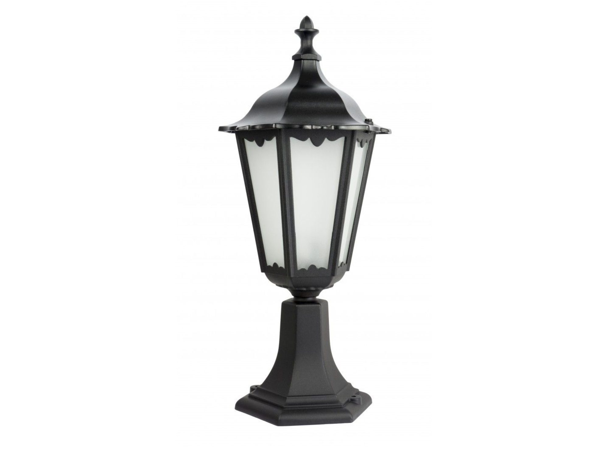 Lampa ogrodowa stojąca RETRO CLASSIC K 4011/1 – czarna latarnia z przodu