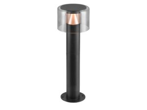 Miniaturka 2 - Lampa ogrodowa Taha II 45 – czarny słupek z przyciemnianym kloszem