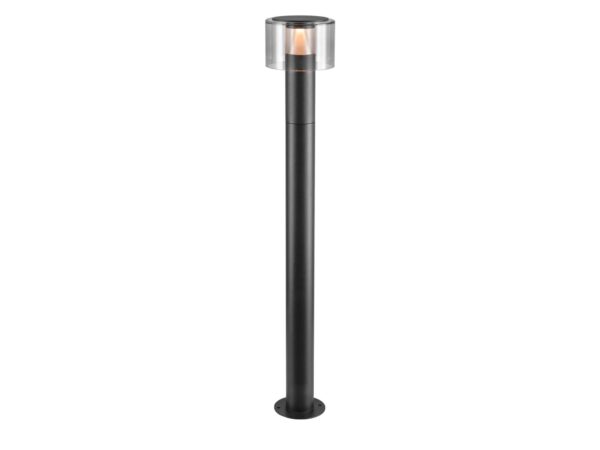 Lampa ogrodowa Taha II 90 czarna – świecąca oprawa na słupku