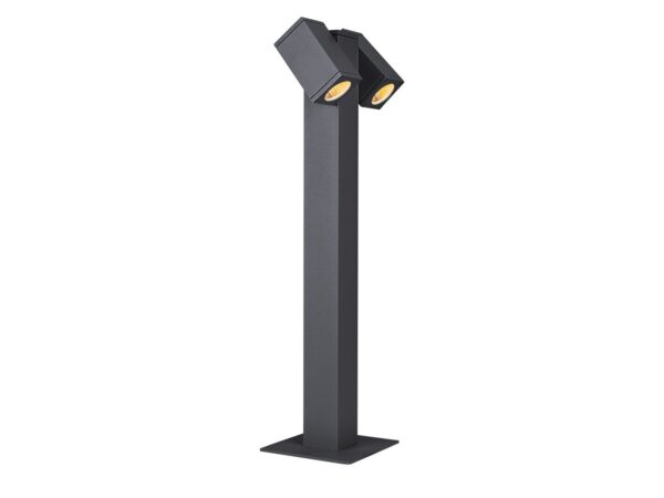 Antracytowa lampa ogrodowa Theo Pathlight Double z dwoma reflektorami GU10