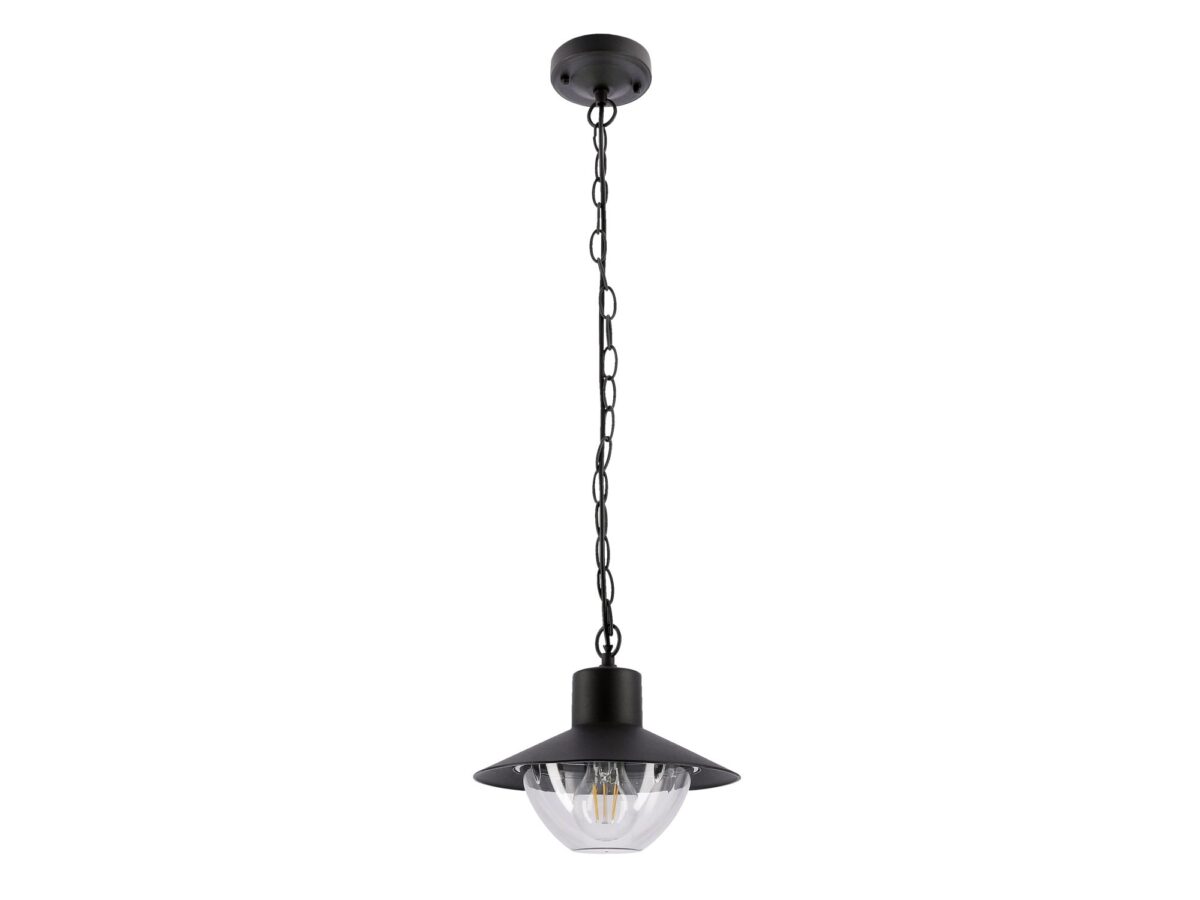 Lampa ogrodowa wisząca Evilira czarna na łańcuchu IP44