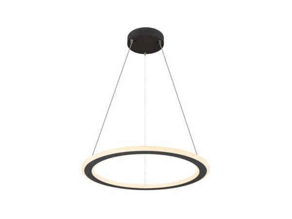 Lampa wisząca One Flat PD czarna Ø60 cm – pełny widok z zawieszeniem