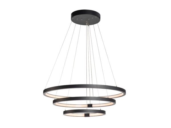 Lampa wisząca One Triple DALI czarna trzy pierścienie LED