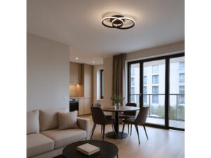 Miniaturka 2 - Lampa Orenia z dwoma pierścieniami LED w salonie z jadalnią