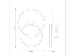 Miniaturka 6 - Rysunek wymiarowy lampy Orenia 43 na 30 cm, wysokość 9 cm