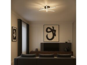 Miniaturka 6 - Czarna lampa Palisa nad sofą w eleganckim salonie