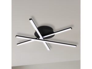 Miniaturka 2 - Zapalona czarna lampa sufitowa Palisa z trzema listwami LED
