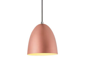 Miniaturka 1 - Lampa wisząca Para Cone 20 miedziana z białym wnętrzem i pełną rozetą na białym tle