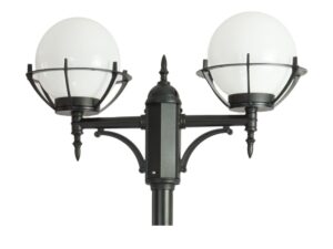 Miniaturka 6 - Lampa parkowa KULE Z KOSZYKIEM OGMWN 2 KPO widok z przodu
