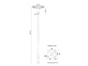 Miniaturka 4 - Lampa parkowa STER MAX STRMAX-3000 – rysunek pełnych wymiarów