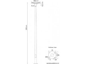 Miniaturka 4 - Lampa parkowa STER STR-2500 rysunek wymiarowy