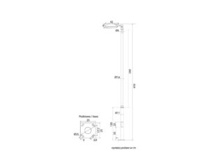 Miniaturka 6 - Lampa parkowa TYTAN II 410 cm — rysunek wymiarowy