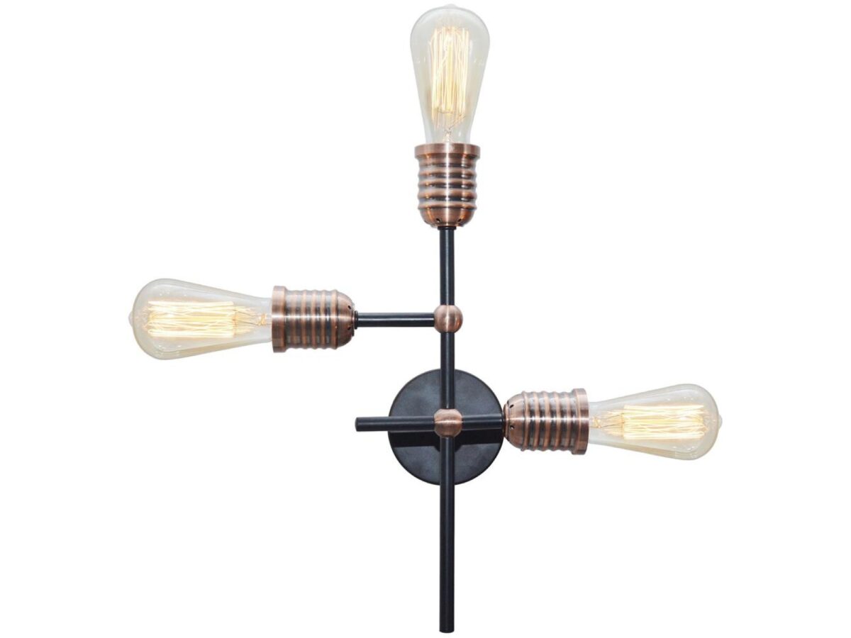 Lampa wisząca Peridora 3-punktowa E27 39 cm czarna