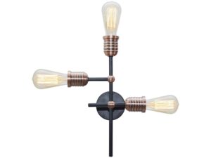 Miniaturka 3 - Lampa Peridora czarna metalowa 3 punkty E27 bez kloszy