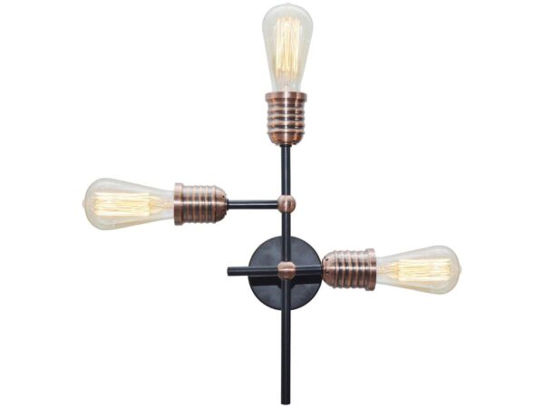 Lampa Peridora czarna metalowa 3 punkty E27 bez kloszy