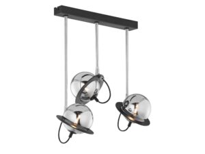 Miniaturka 1 - Lampa wisząca Planet 3-punktowa czarna z niklem