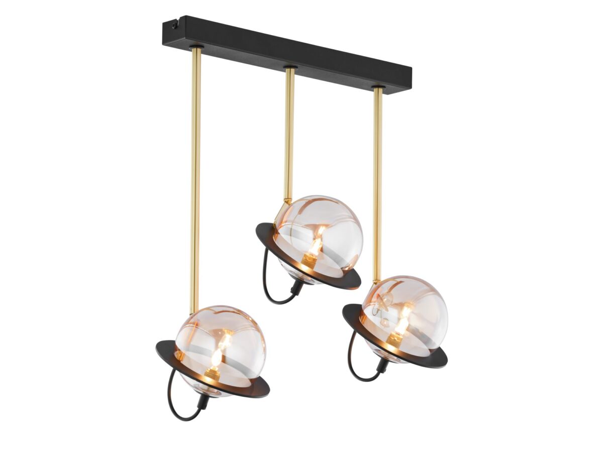 Lampa wisząca Planet 3-punktowa ze szklanymi kloszami