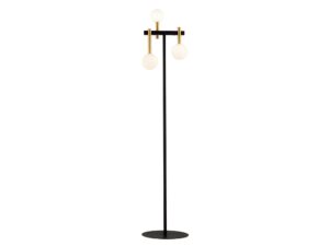 Miniaturka 2 - Lampa podłogowa Akord z trzema rozświetlonymi białymi szklanymi kloszami