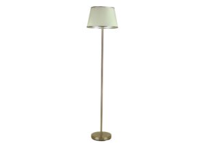 Miniaturka 2 - Lampa podłogowa Amevio z patynowaną stalową podstawą i jasnym materiałowym abażurem