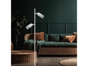 Miniaturka 3 - Biała lampa podłogowa Amilina w aranżacji wnętrza