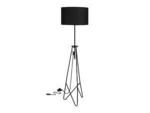 Miniaturka 5 - Lampa podłogowa Amodia z czarnym abażurem i metalowym trójnogiem