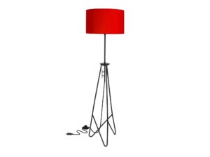 Miniaturka 1 - Lampa podłogowa Amodia z czerwonym abażurem