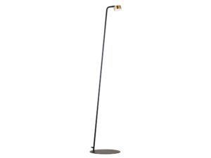 Miniaturka 1 - Lampa podłogowa Bar z czarnym stelażem i złotym reflektorem