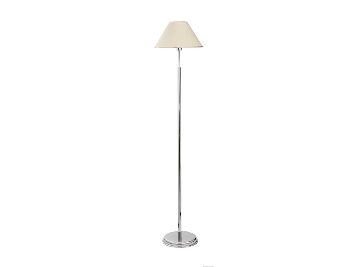 Lampa podłogowa Begamo z prostym trzonem – chrom