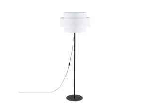 Miniaturka 2 - Biała lampa podłogowa Calisto z abażurem na jasnym tle