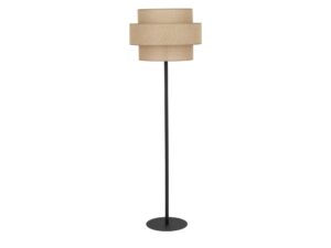 Miniaturka 1 - Lampa podłogowa Calisto z jutowym abażurem na białym tle