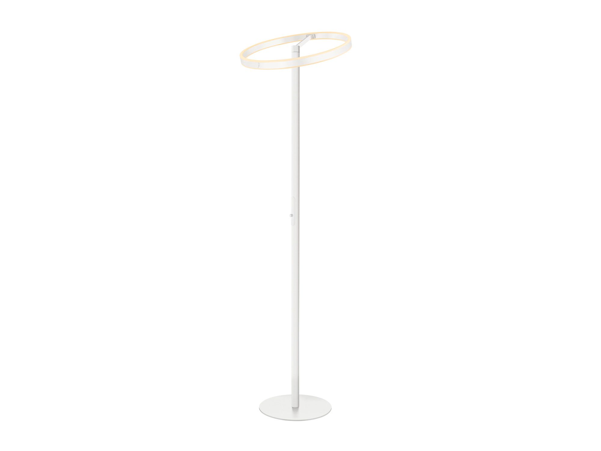Biała lampa One Straight FL – ukośny widok obręczy LED