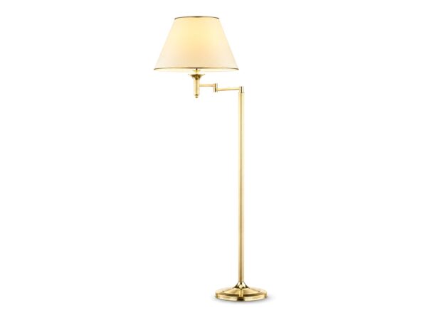 Lampa podłogowa Classic z jasnym abażurem na białym tle