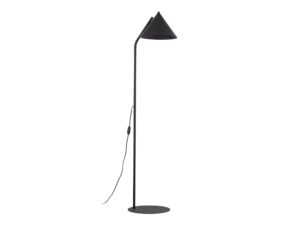 Miniaturka 4 - Czarna lampa podłogowa Cono ze stożkowym kloszem na białym tle
