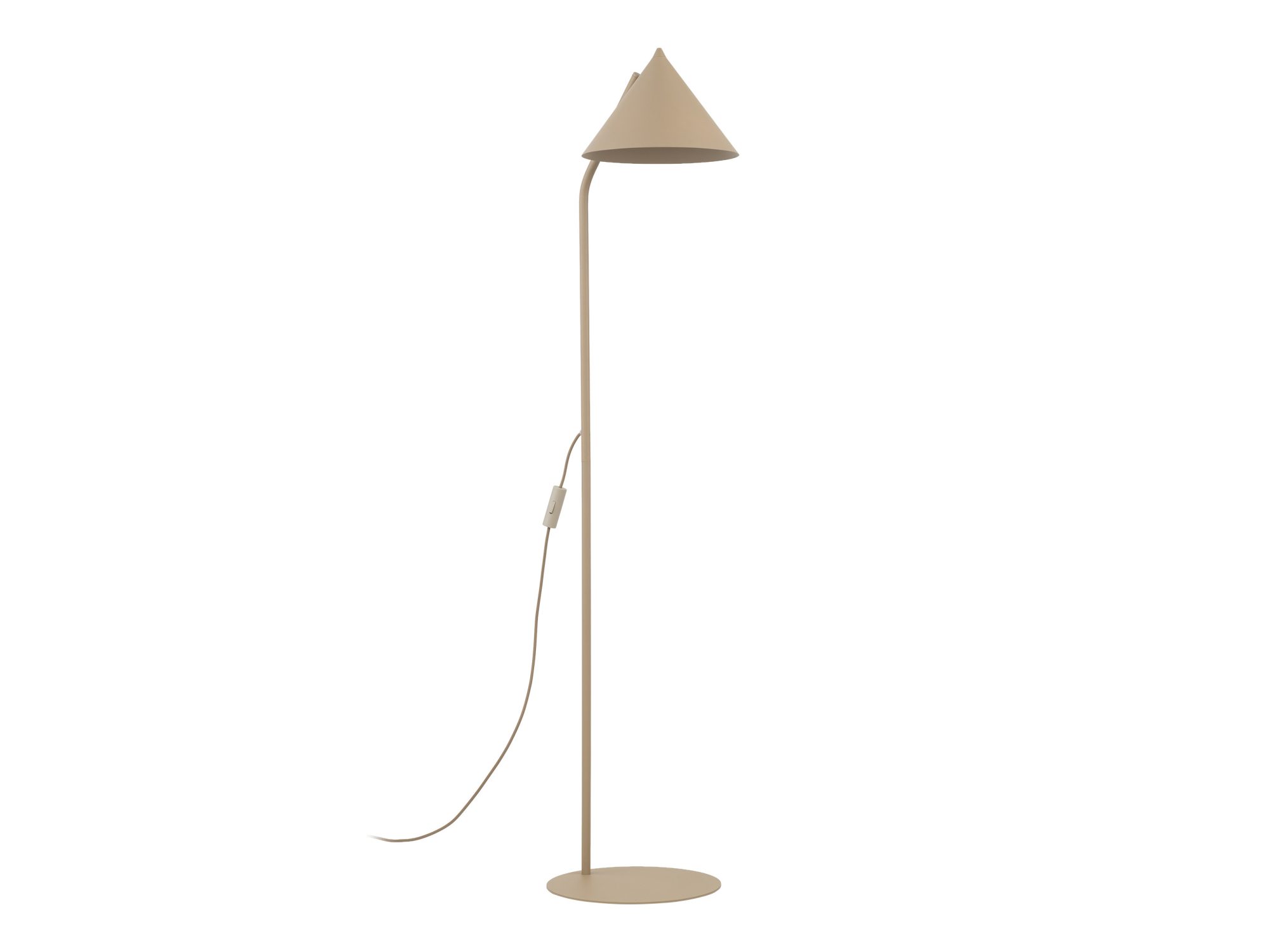 Lampa podłogowa Cono w kolorze piaskowego beżu na białym tle