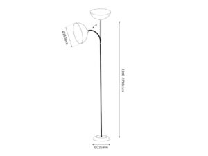 Miniaturka 8 - Lampa podłogowa Corasano kaszmirowa rysunek wymiarowy